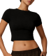 Basic Black Crop Top for Yoga and Fitness