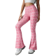 Pink Letter-Print Flared Pants