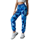 Blue Geometric Print Jogger Pants