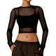 Black Mesh Crop Top – Edgy and Breathable