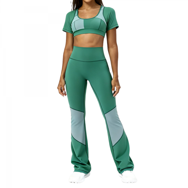 Nylon Spandex High Waist Flare Leggings - Gym Dance Yoga Butt Lifting Pants