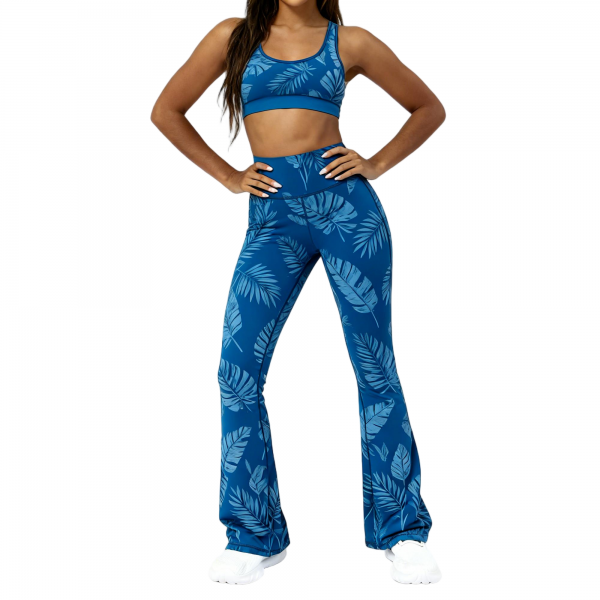 High Waist Butt Lifting Flare Pants - Nylon Spandex Gym Dance Fitness Leggings